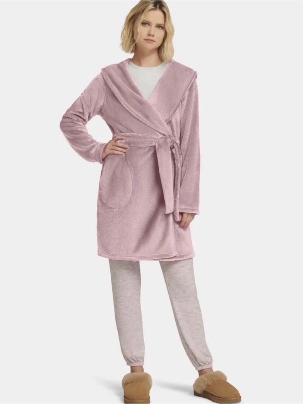 UGG Light Purple (Moonbeam) Miranda Plush Hooded Wrap Robe, S, GREAT CONDITION
